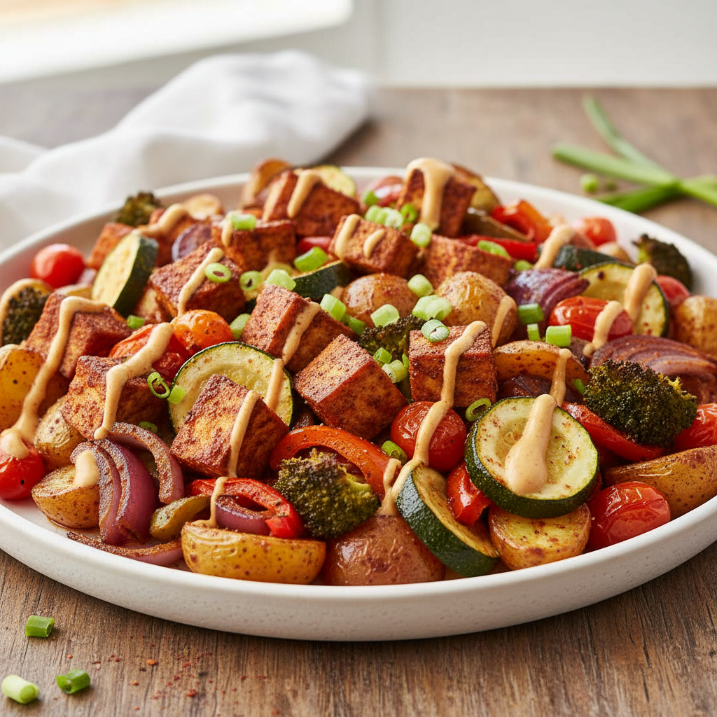 Sheet Pan Cajun Tofu and Vegetables